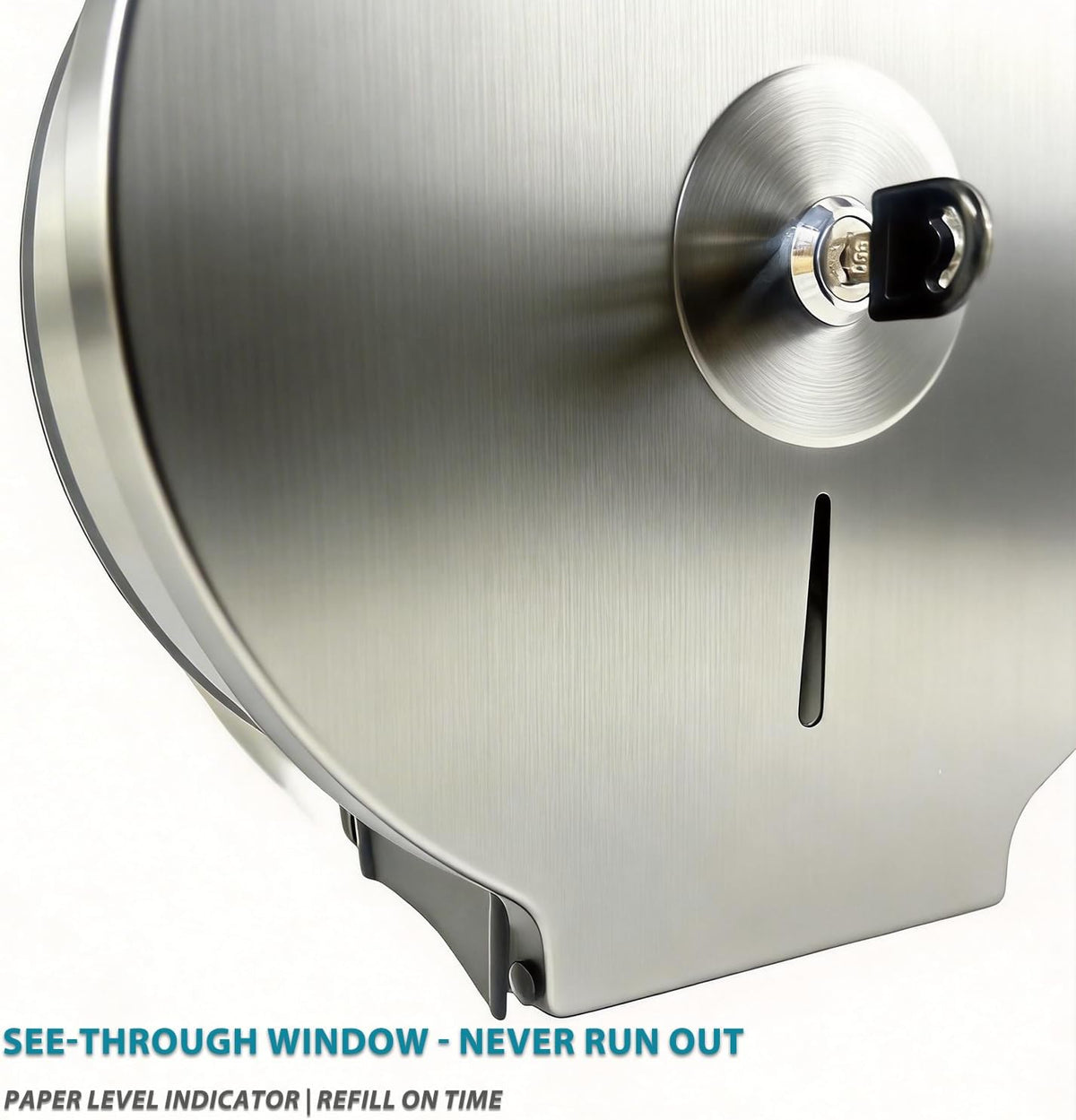 Commercial Jumbo Toilet Paper Dispenser: Wall Mount Stainless Steel 9 Inch | Lockable Roll Toilet Paper Holder Bath