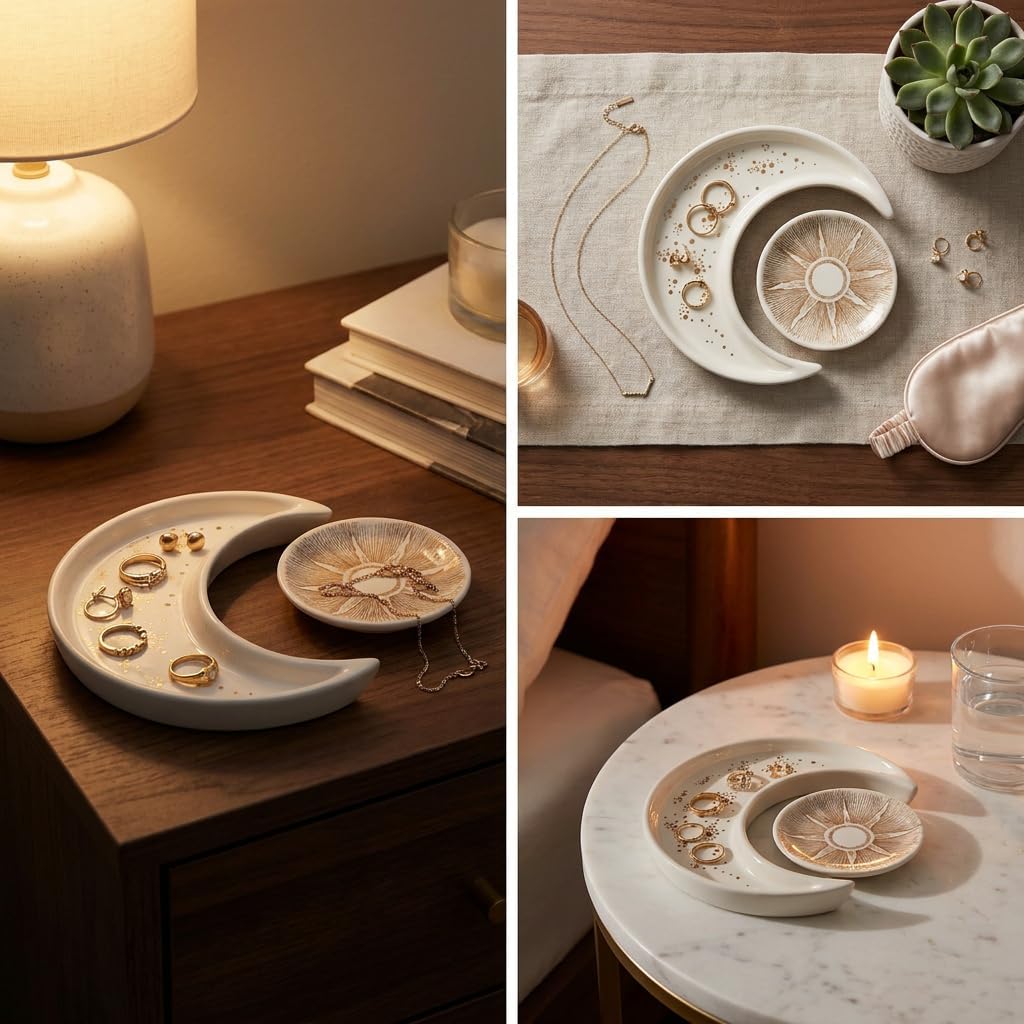 Ceramic Jewelry Dish Tray / Set of 2