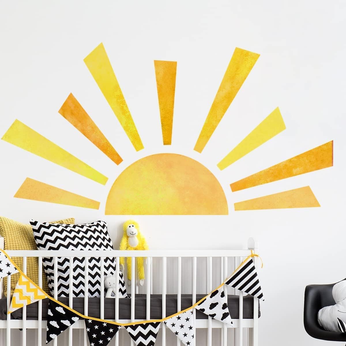 Boho Half Sun Wall Decal / Style 7 / 42 x 23.5