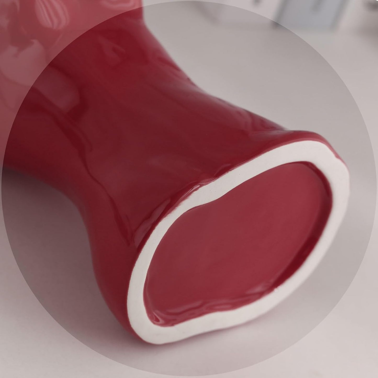Small Ceramic Vase for Flowers Modern Art Vase / Female Vase- Red