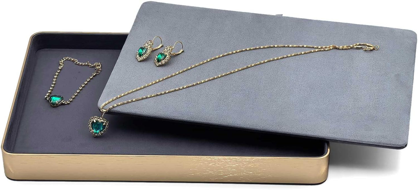 Metal Jewelry Tray, Valet Tray, Bedside Table and Desktop Organizer. It is Stackable and can be Used to Display