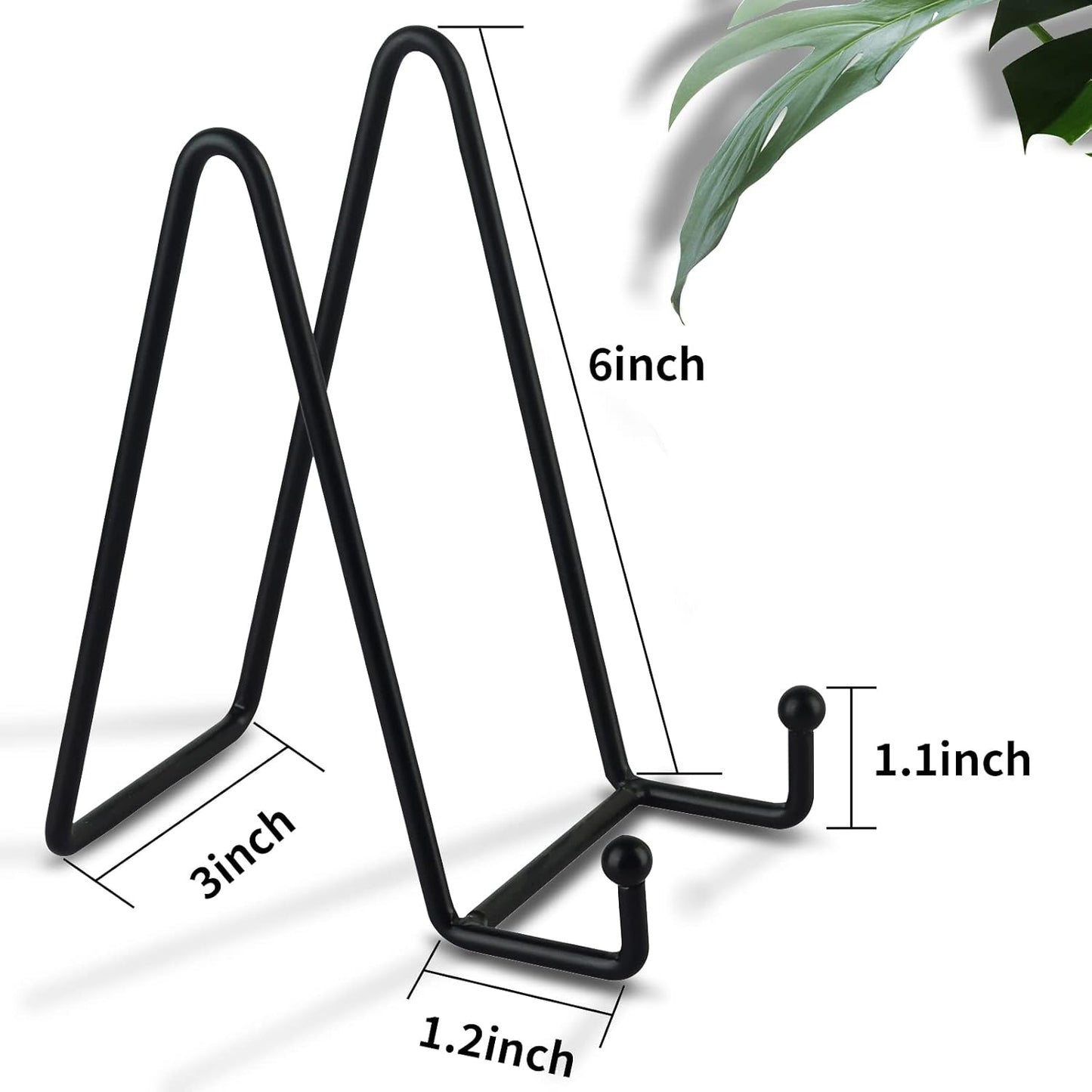 Metal Display Stands Plate Holder Display Stands for Picture / Black / 6 Inch / Set of 5