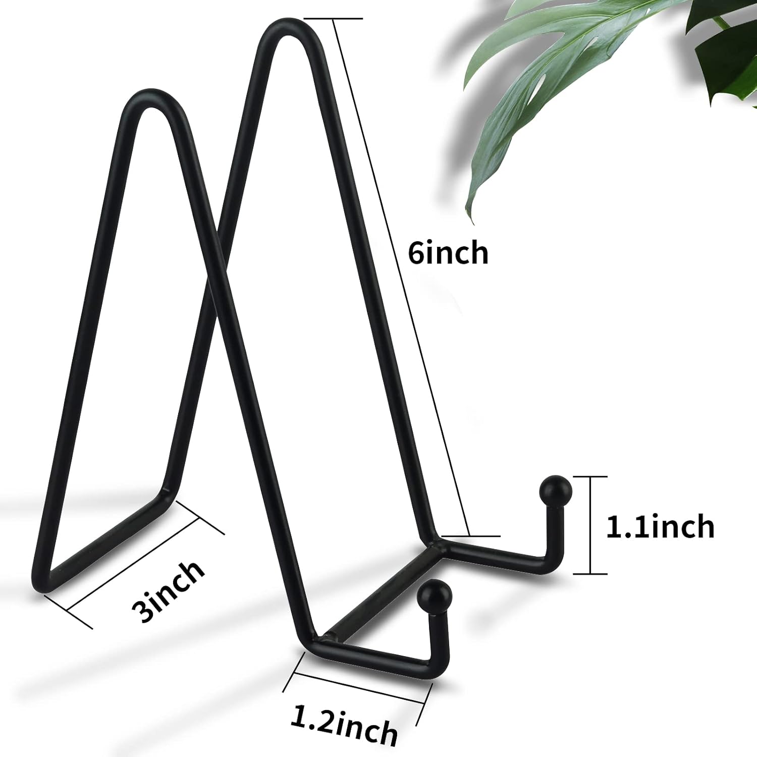 Metal Display Stands Plate Holder Display Stands for Picture / Black / 6 Inch / Set of 5