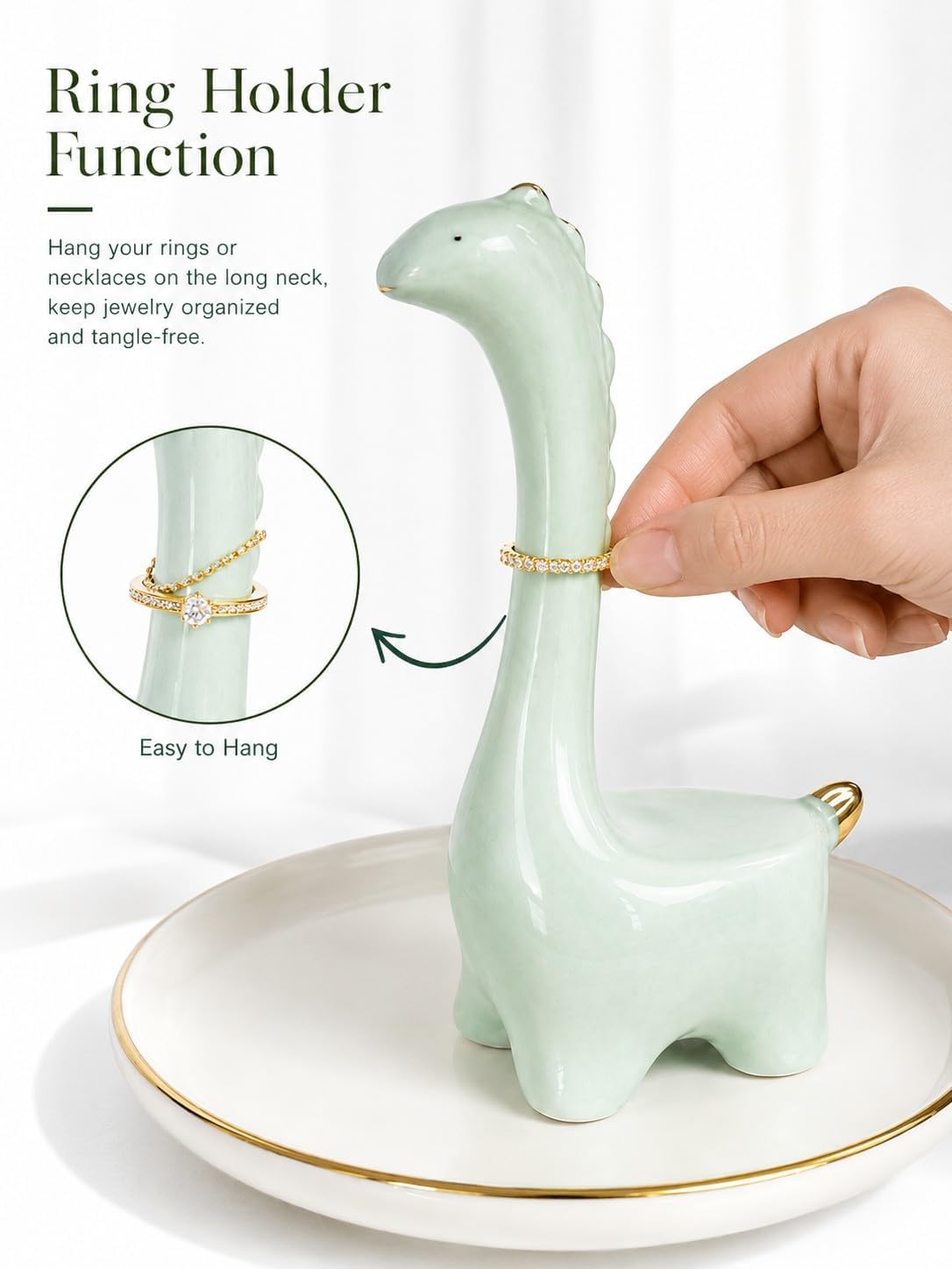 Ceramic Dino Trinket Tray for Rings Earrings Necklace Bracelet / Dinosaur