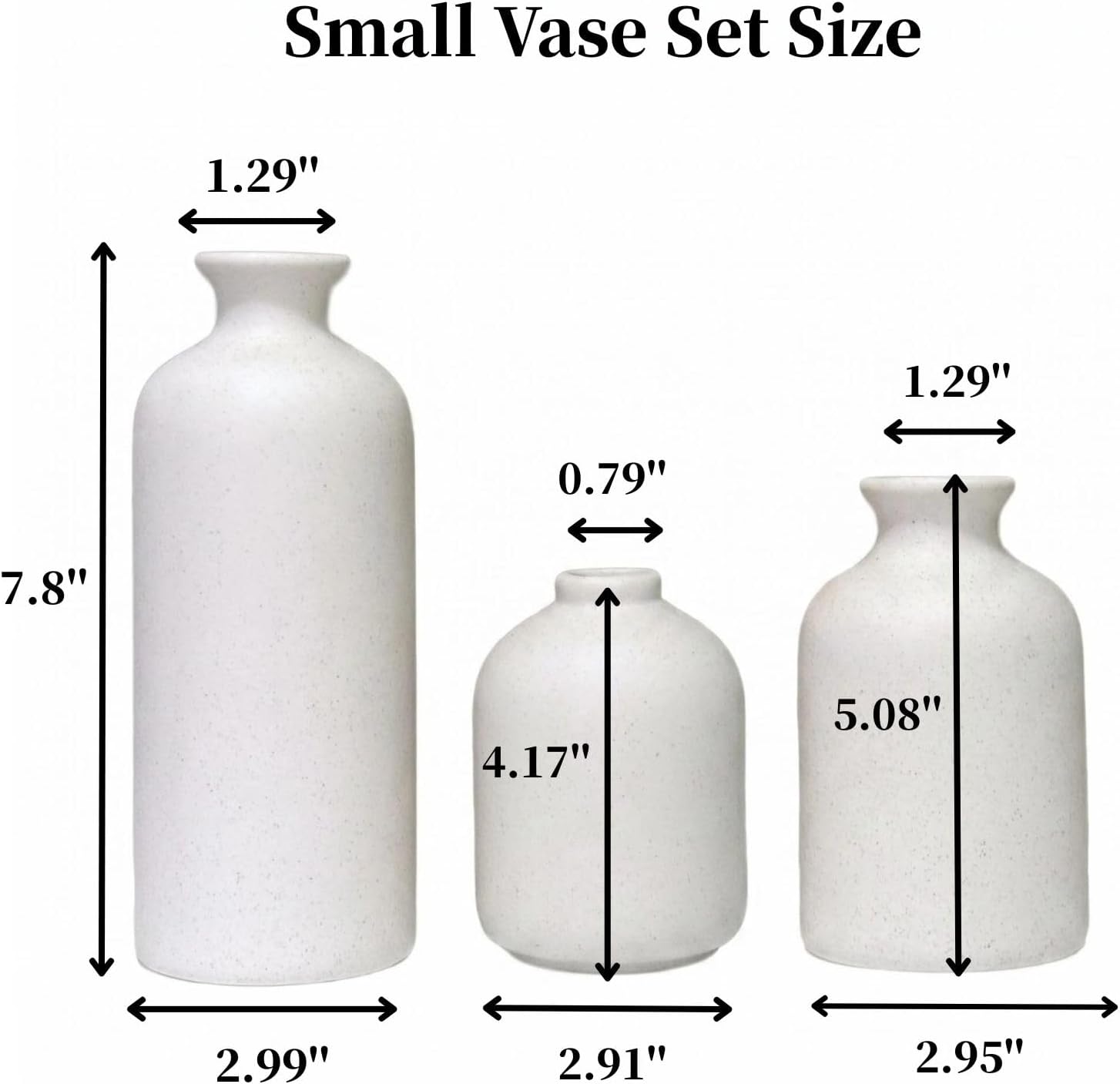 Small Ceramic Vase / White / Set of 3