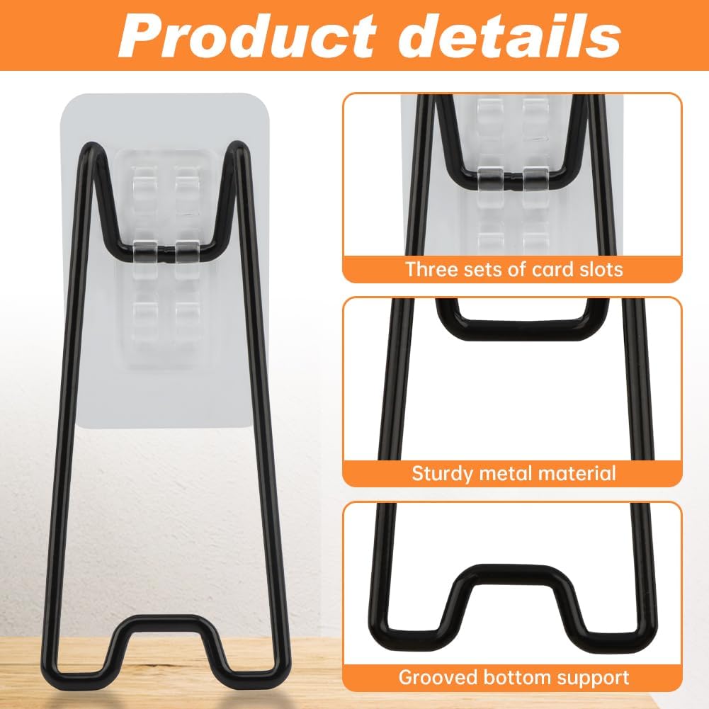 Adjustable Metal Picture Frame Easel Backs / 5.12 x 2.17 / Black / Set of 6