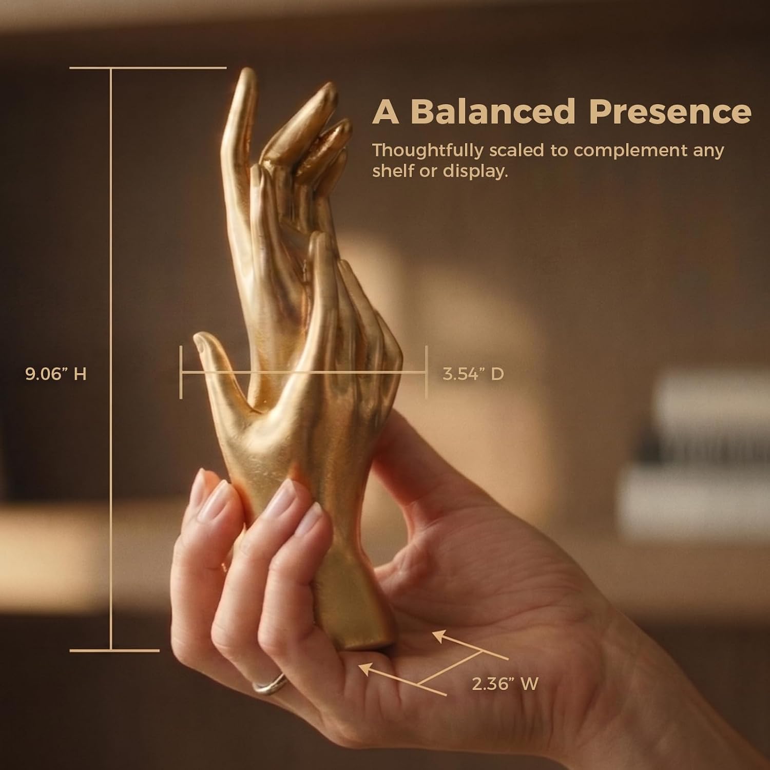 Hand-Applied Leaf Finish Type / Interlocking Hands / Gold
