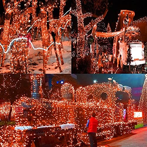 75.8FT 200 LED Extendable Orange Halloween String Lights Indoor Outdoor