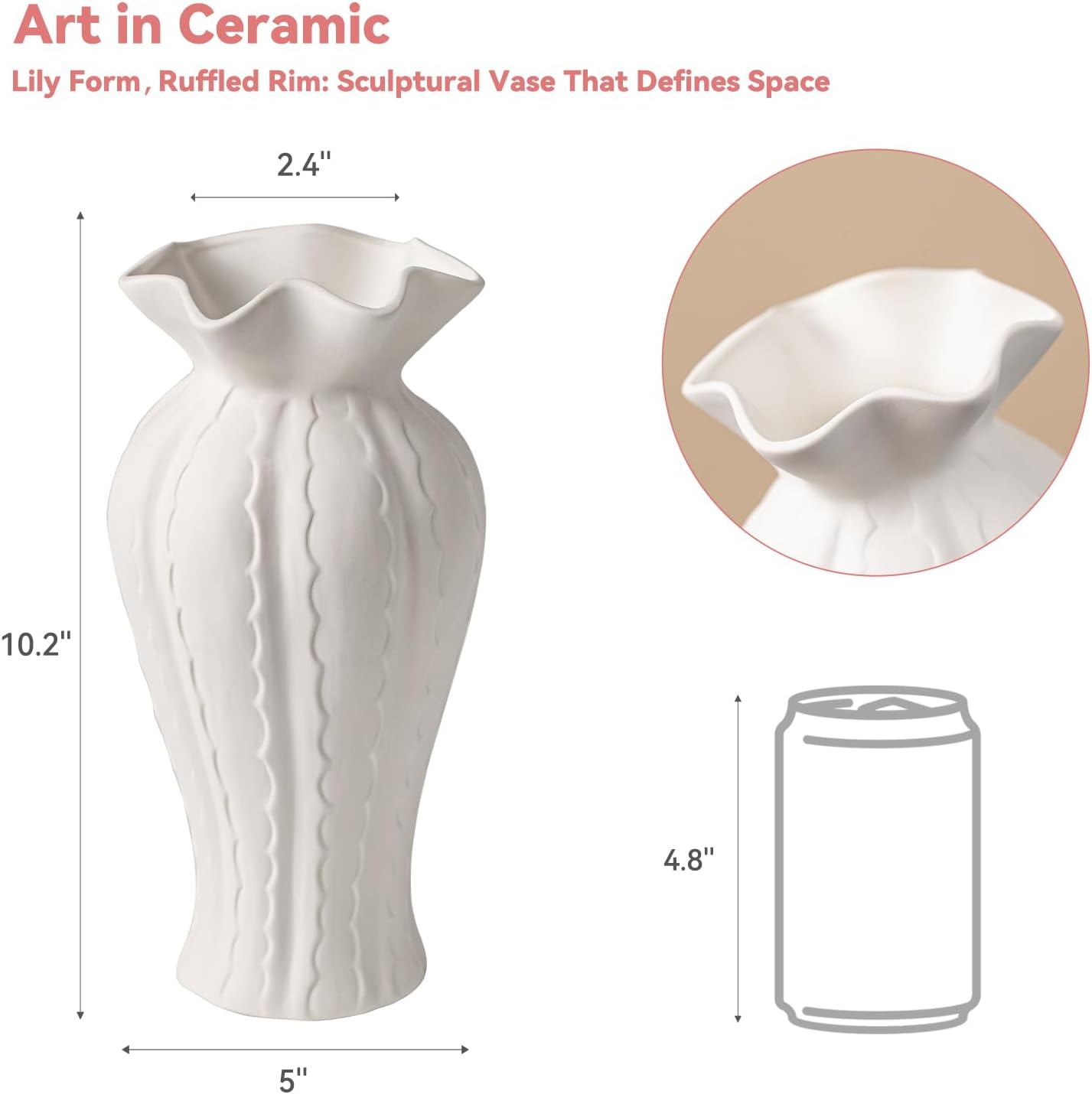 Sculptural Lily Vase / White