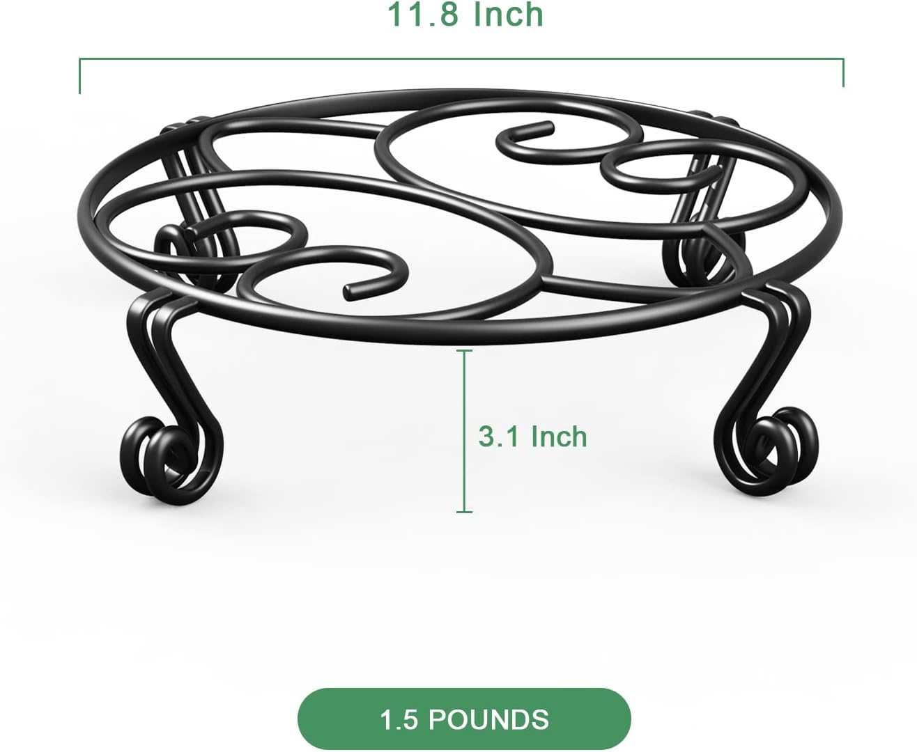 Yimobra 2 Pack Plant Stand for Flower Pot Heavy Duty Potted Holder Indoor Outdoor Metal Rustproof Iron Garden Container