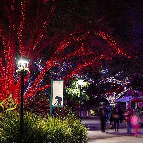 TW SHINE Red Christmas Lights, 400 LED 132FT Outdoor Christmas Lights Plug in with 8 Modes, Waterproof Light Outdoor Green Wire, Indoor Xmas Decorations for Party Yard House Decor