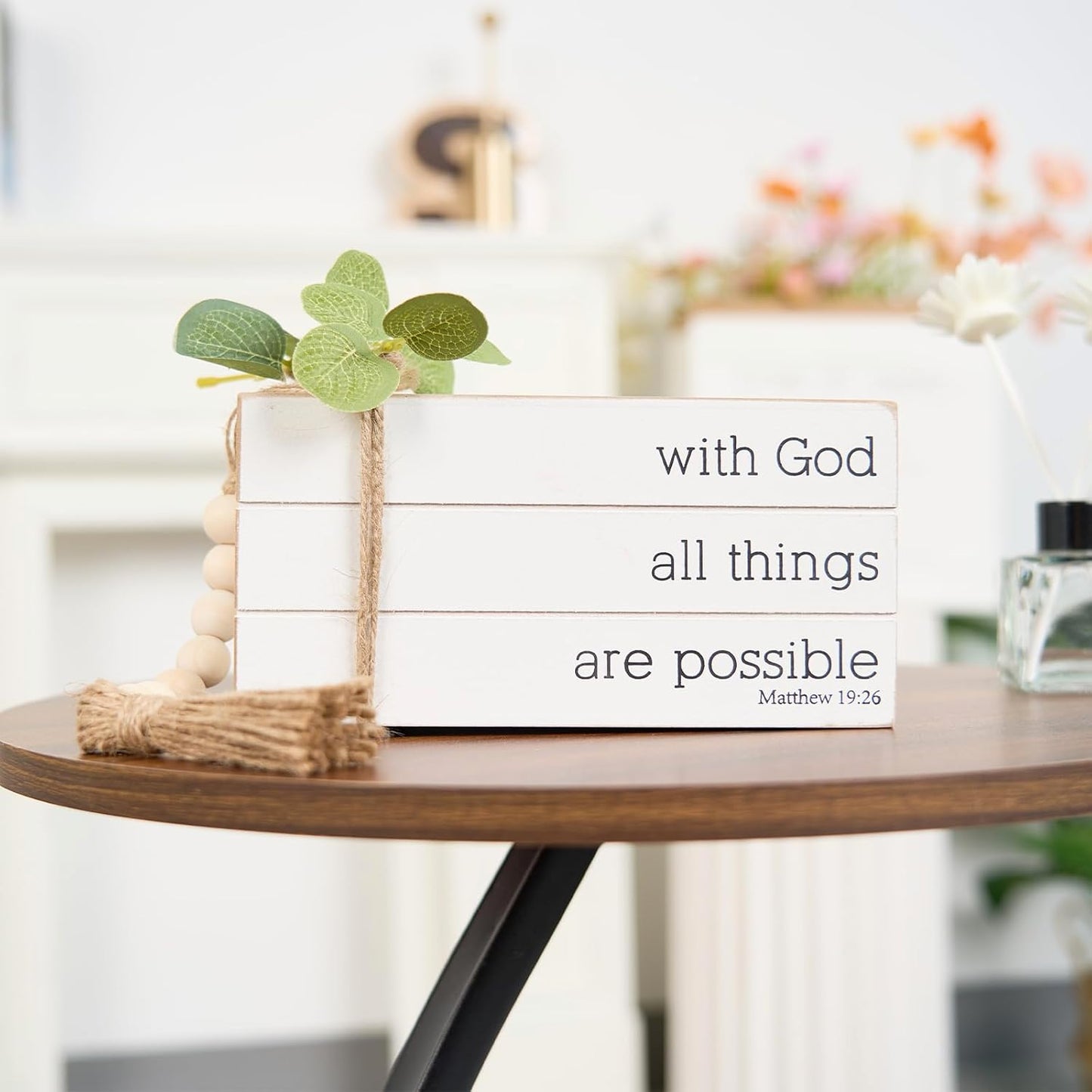 Faux Books / Rustic Farmhouse Decor Books / with God
