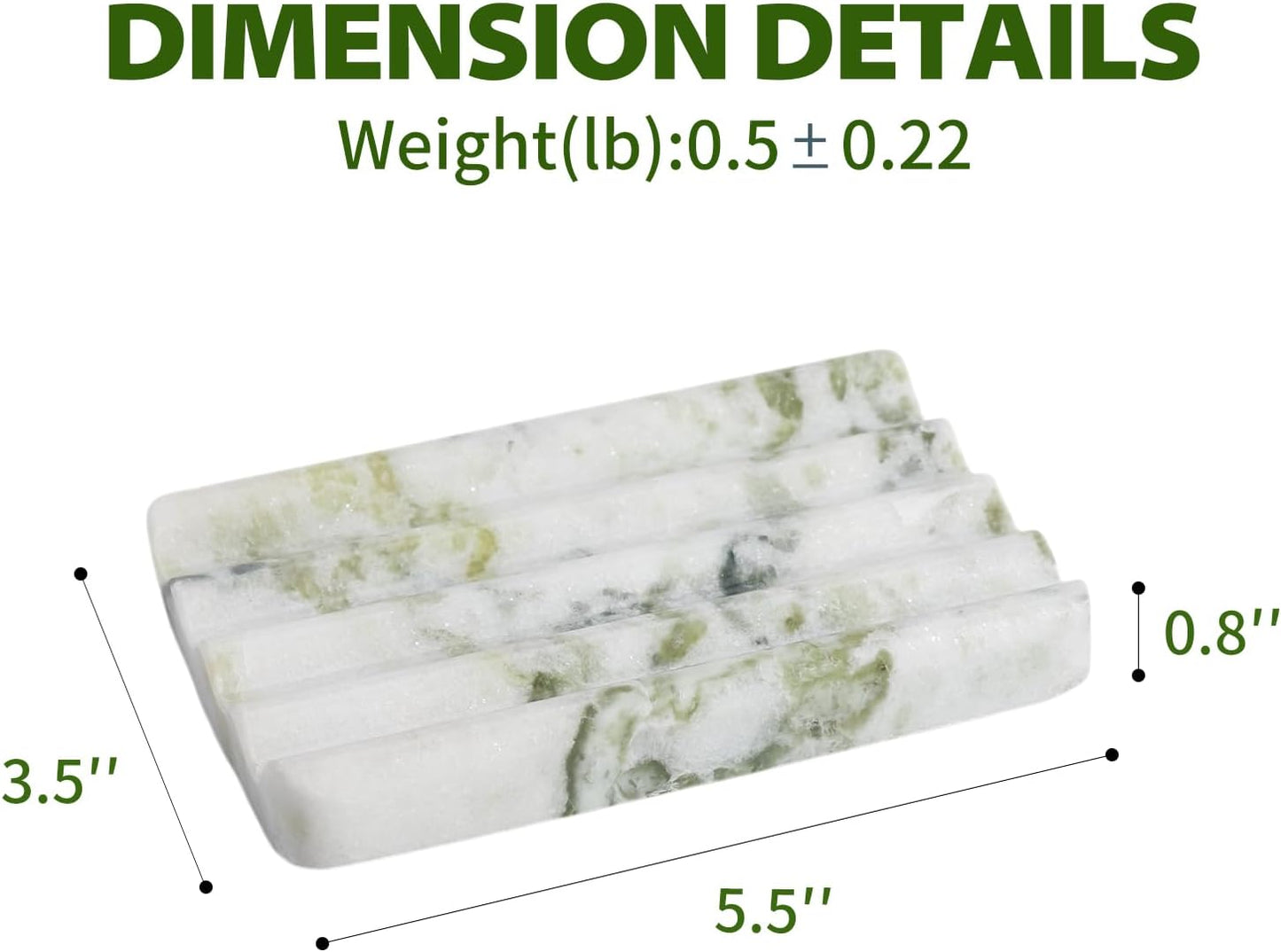 Large Stone Bar Soap Holder Shower / Light Green
