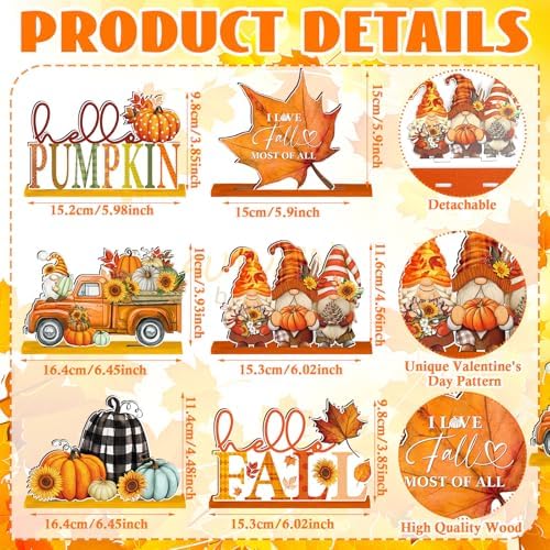 Yousoontic 6 Pcs Fall Thanksgiving Table Decor, Fresh, Orange