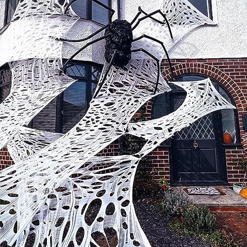 Beef Netting 4lb Giant Spider Web,Outdoor Halloween Decorations 1900sqft