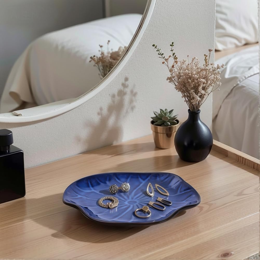 Ceramic Bowl Decorative / 8.3in / Blue