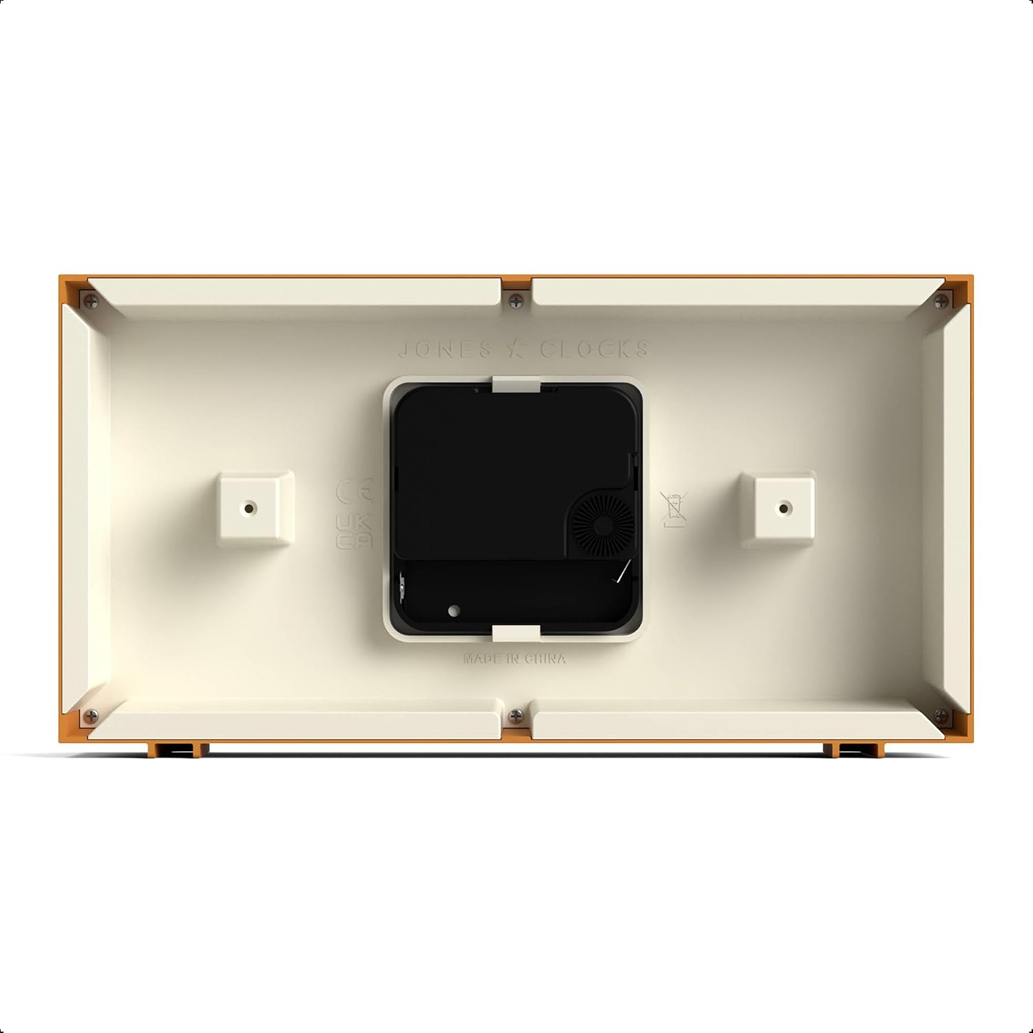JONES CLOCKS® Odeon Desk Clock | Modern Rectangular Design | Mustard Yellow | Stylish Retro Look for Shelf, Table