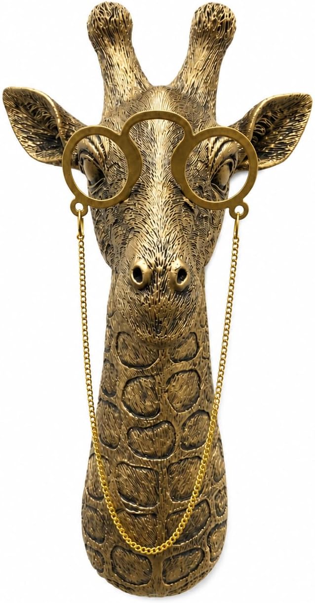 UITWMKTG Gold Animal Head Wall Decor Wall Sculpture Home Decor Statue for Living Room Office Bedroom Modern Decor for