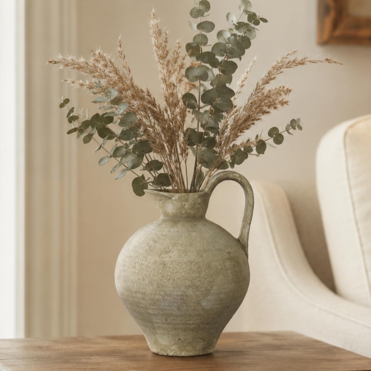 Ceramic Rustic Vase / Beige / Shape 1
