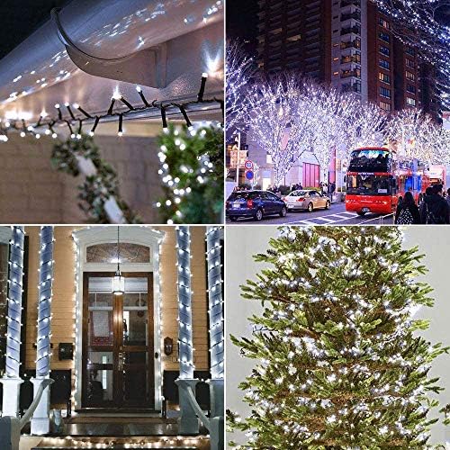Joomer Solar Christmas Lights Outdoor, 105FT 300LED 8 Modes, White