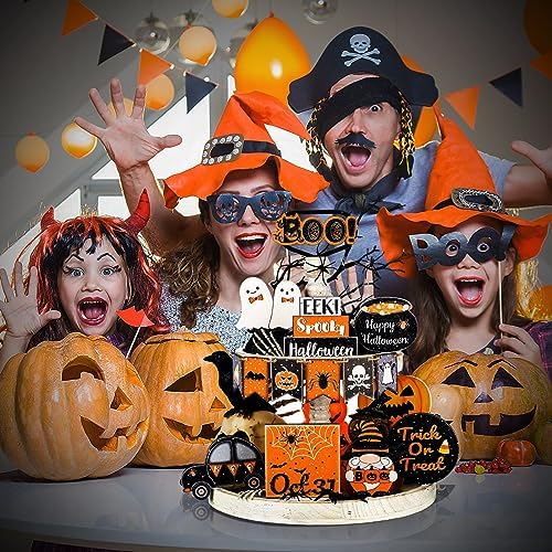 Thyle 15 Pcs Halloween Tiered Tray Decor Set Cute Halloween Decor