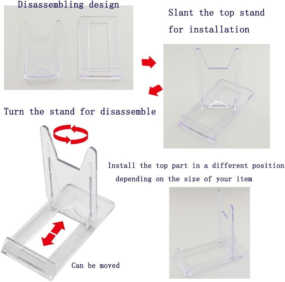 Plate Stands for Display / Transparent / Suitable for 5"-9 / 9 Inch / Set of 6
