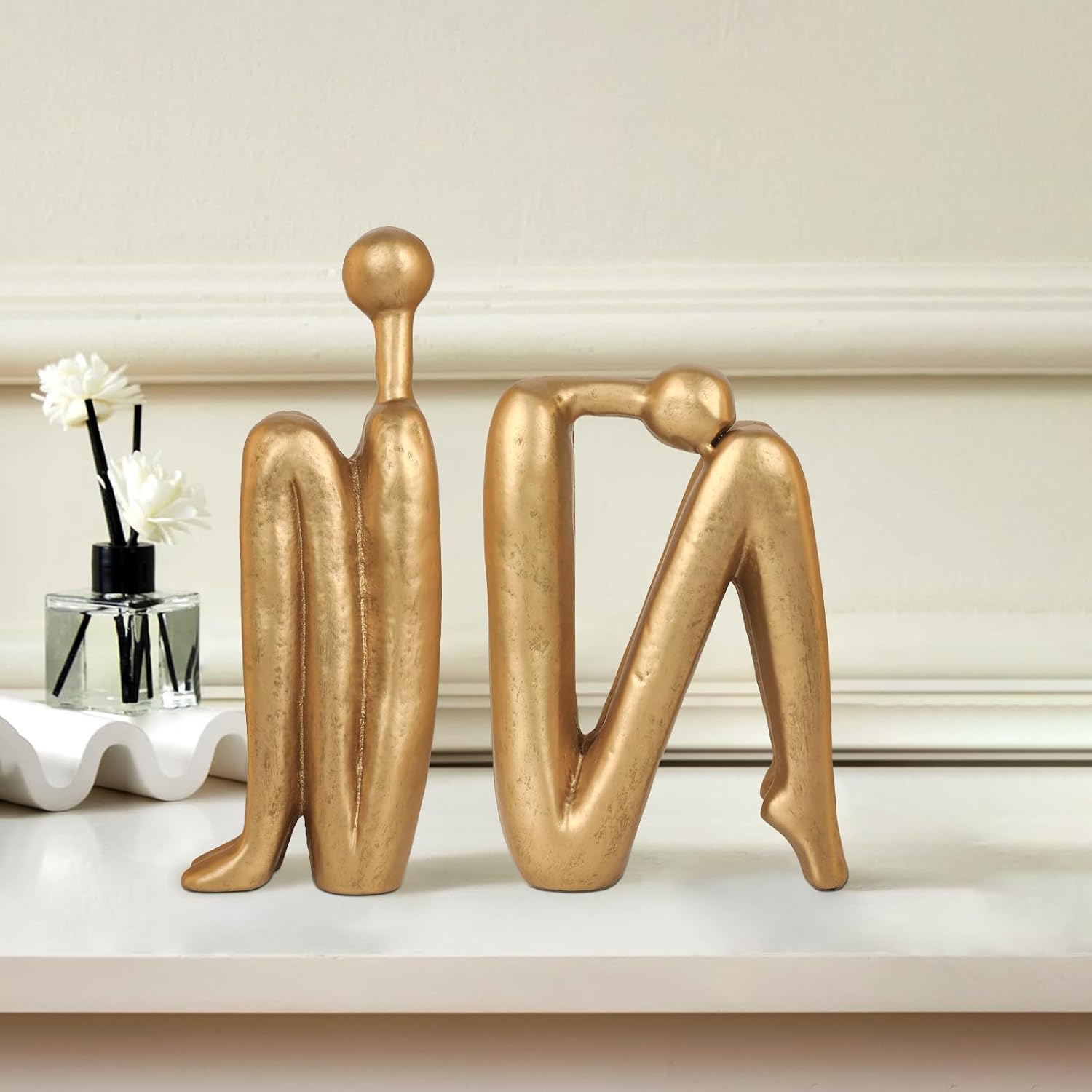 Thinker Cast Iron Bookends / Thinkera Brass