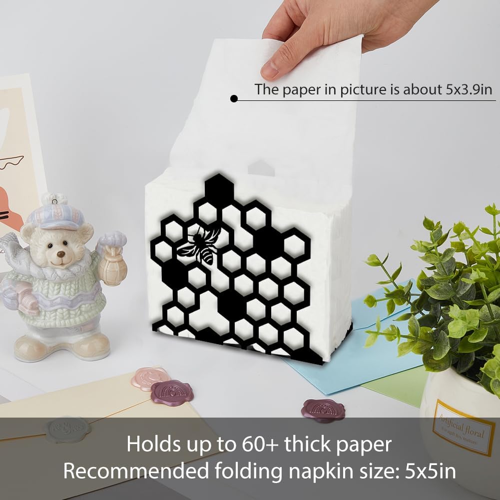 Napkin Stand Metal Tissue Holder Organizer Hive Paper Napkins Holders / Bees