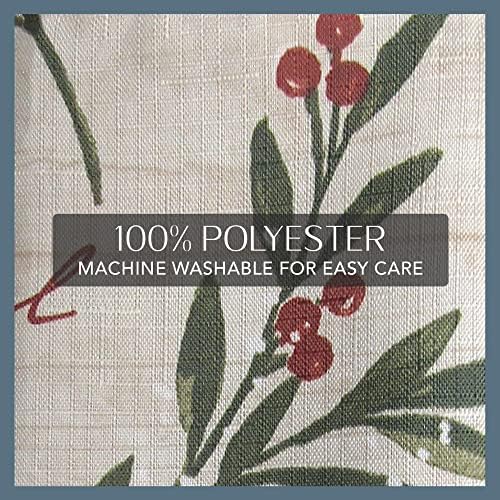 Threadmade Holiday Tree Trimmings Tablecloth, Multicolor - 60" W x 120" L