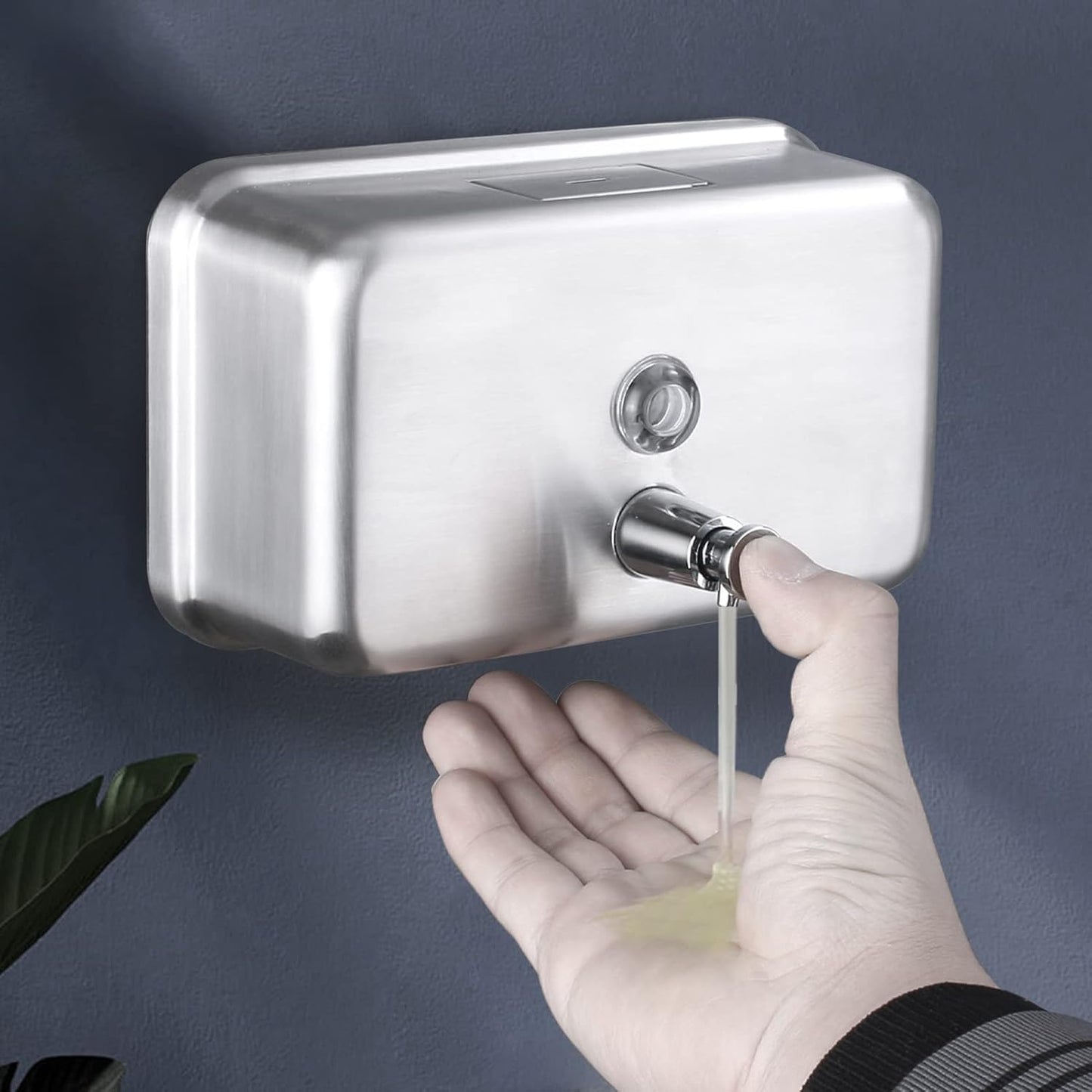 Commercial Soap Dispenser Wall Mount Stainless Steel, Horizontal | Rust-Proof Lining and Anti-Leak Pump Liquid Hand
