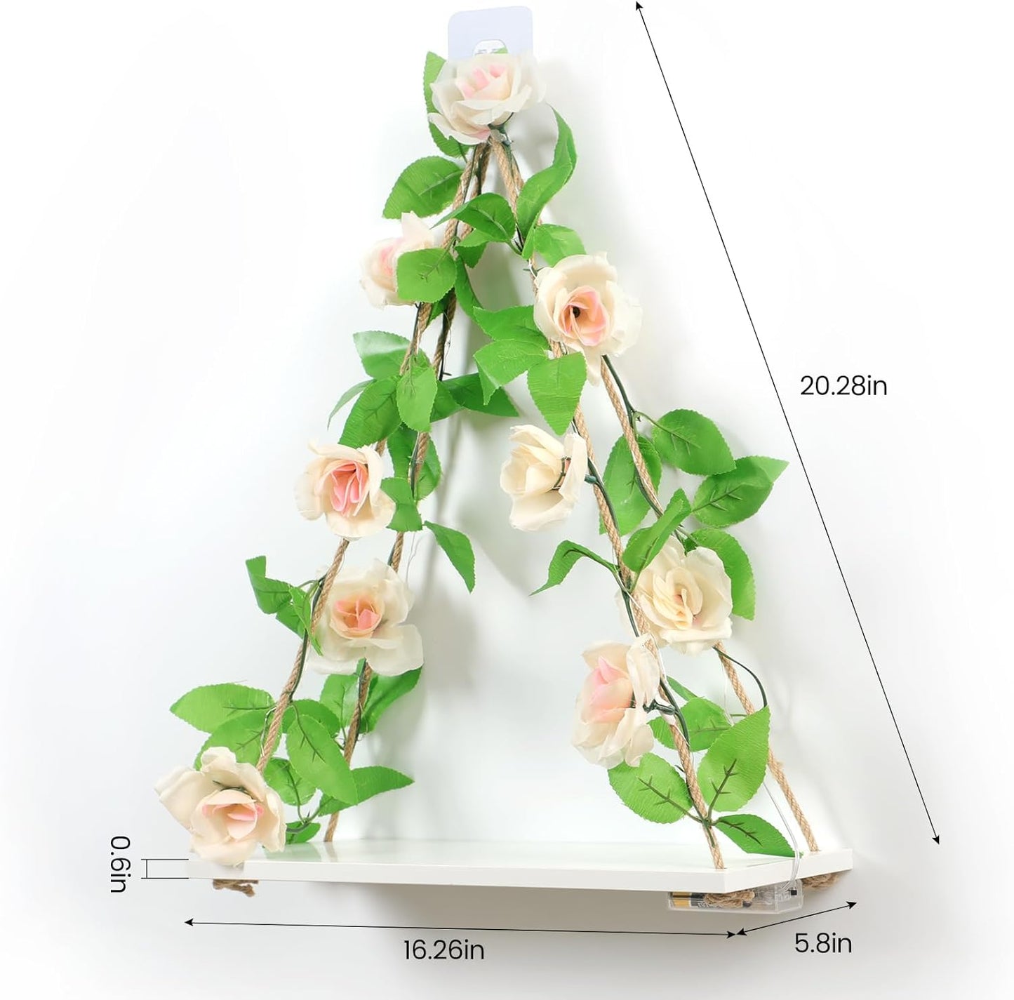 Floating Shelves / Plant Wall Decor / Champagne Flower