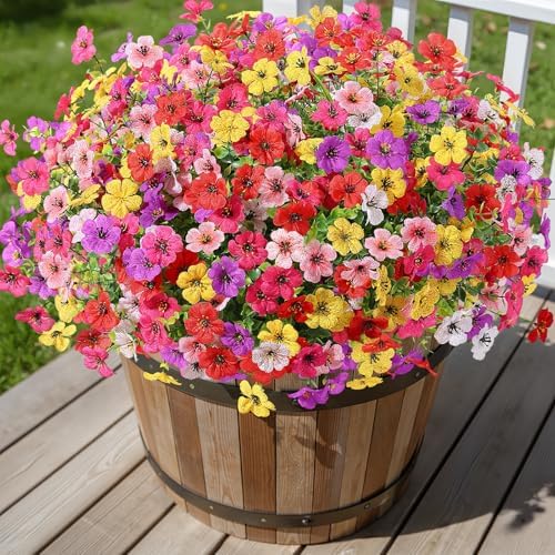 Alupssuc 48 Bundles Artificial Daisy Flowers UV Resistant for Outdoor Decor
