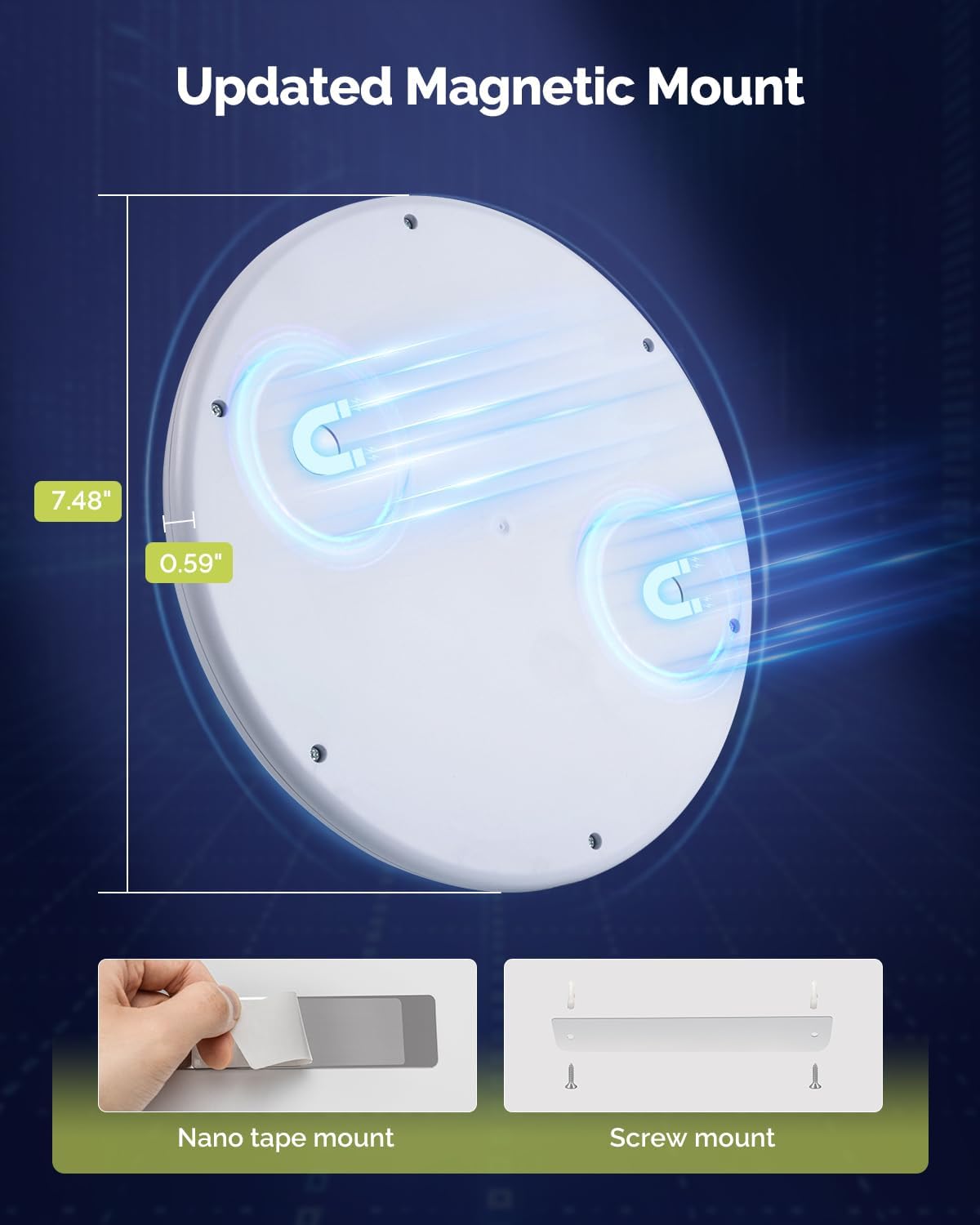 Waterproof Shower Light Battery Operated Ceiling Light with Remote | 7.48" Rechargeable Wireless Motion Sensor Stick On