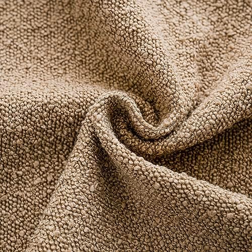 Textured Boucle Throw Pillow Covers Accent Solid Pillow Cases Soft / 20 x 20 / Camel / Set of 2