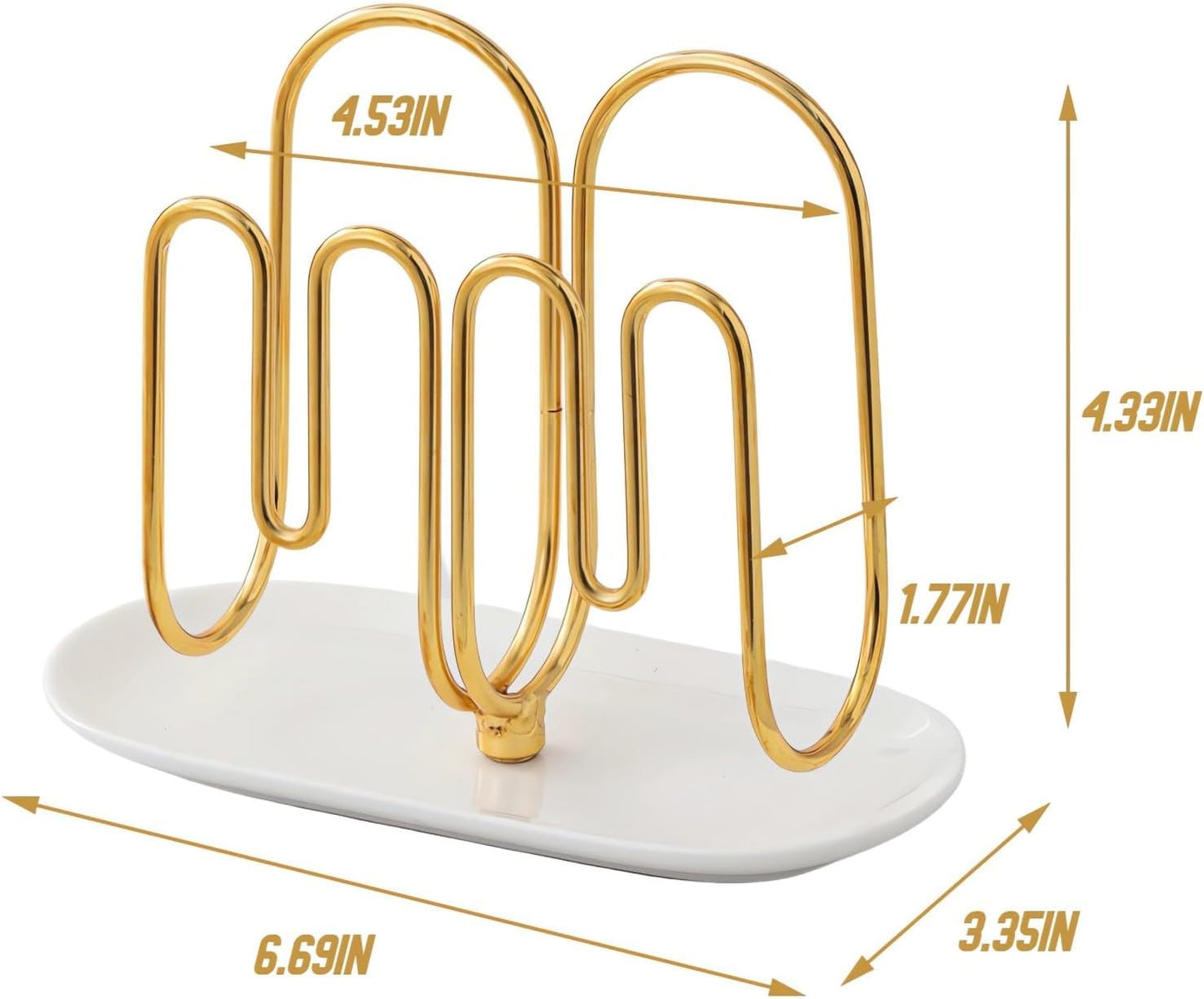 Modern Disposable Hand Guest Towel Holder / Gold