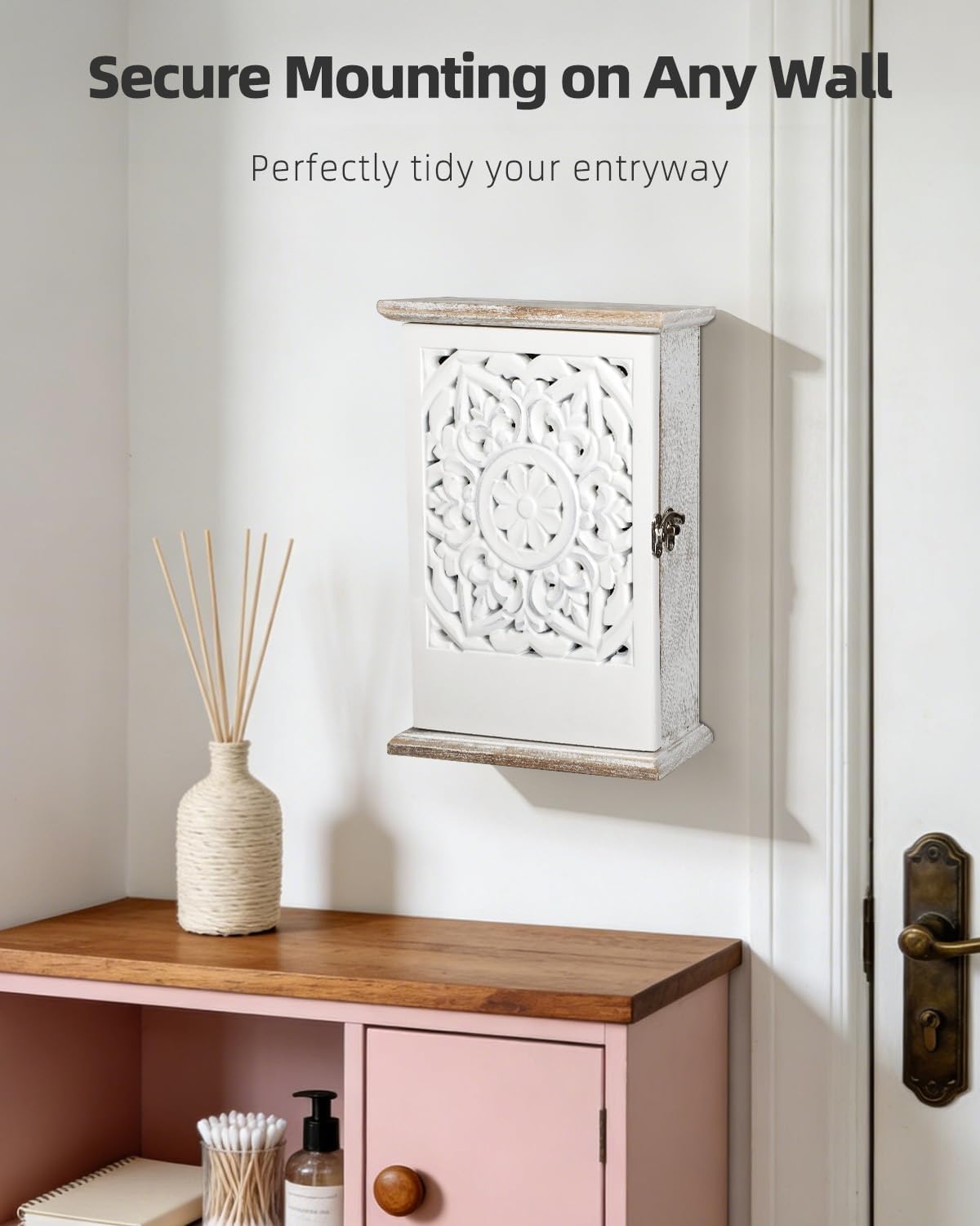 Key Hooks / Home Key Holder / White / 12 Hooks, No Key Tags