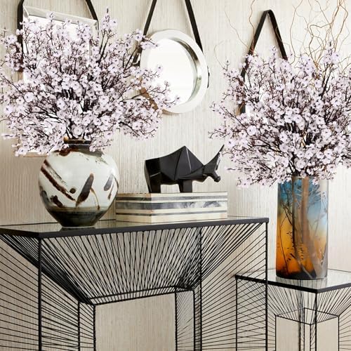 10 Pcs Fake Flowers, Real Touch Babys Breath Artificial Flowers, White