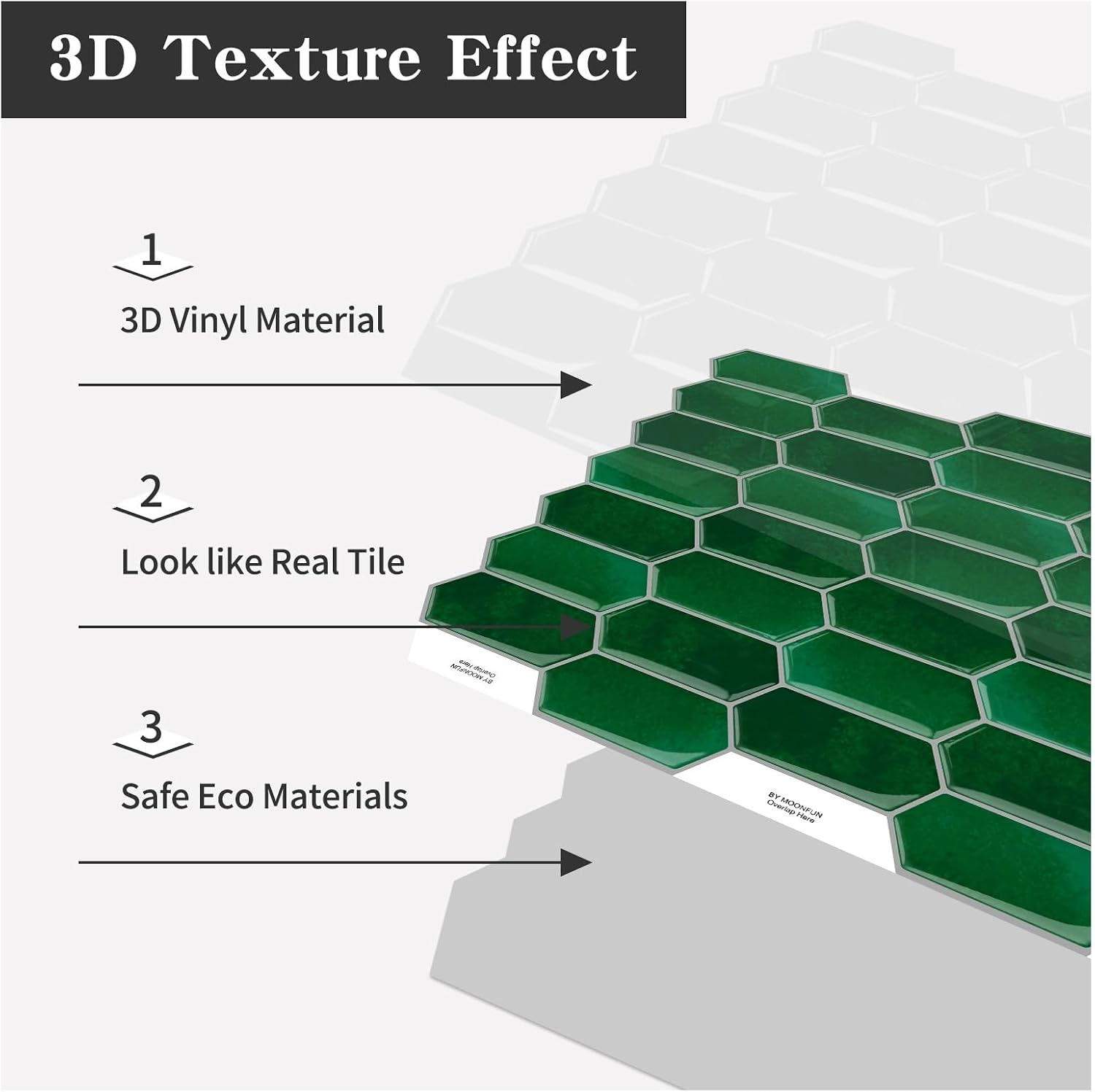 3D Waterproof Self-Adhesive Wall Tile Stick on Backsplash / Emerald Green