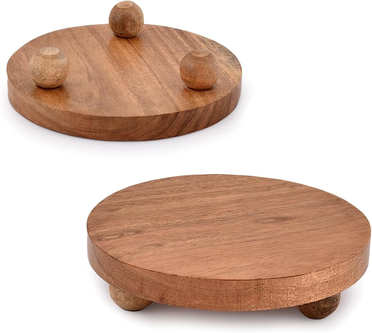 Display Stand Round Acacia Wood Stand for Display Wooden Stand