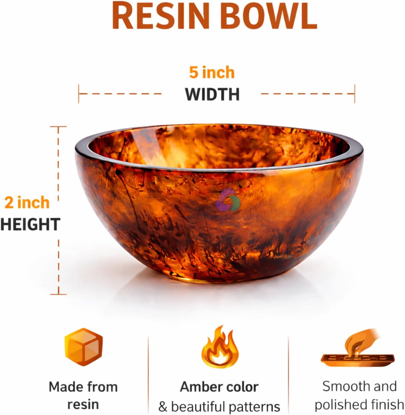 Elegant Handcrafted Resin Bowl / Tortoise