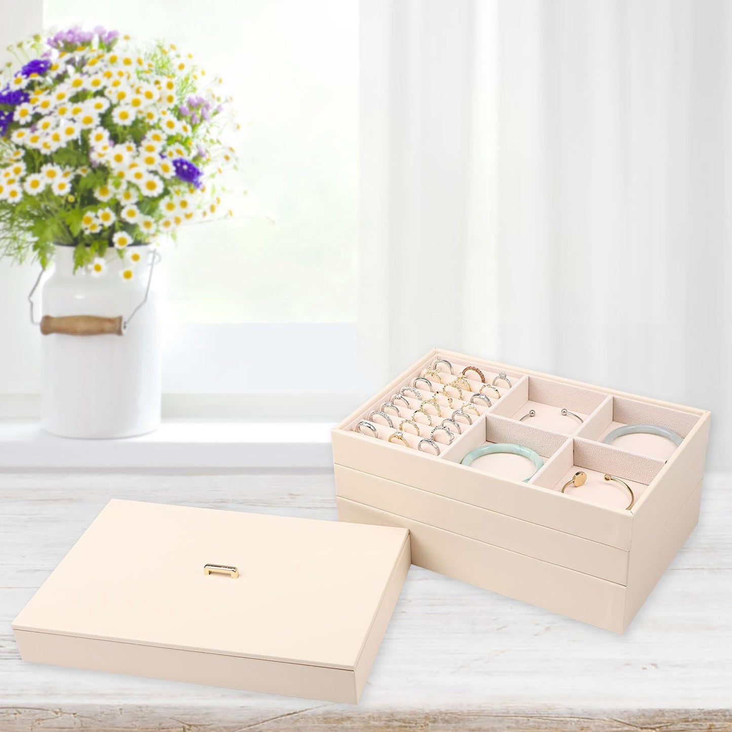 Stackable Jewelry Organizer Tray / Apricot