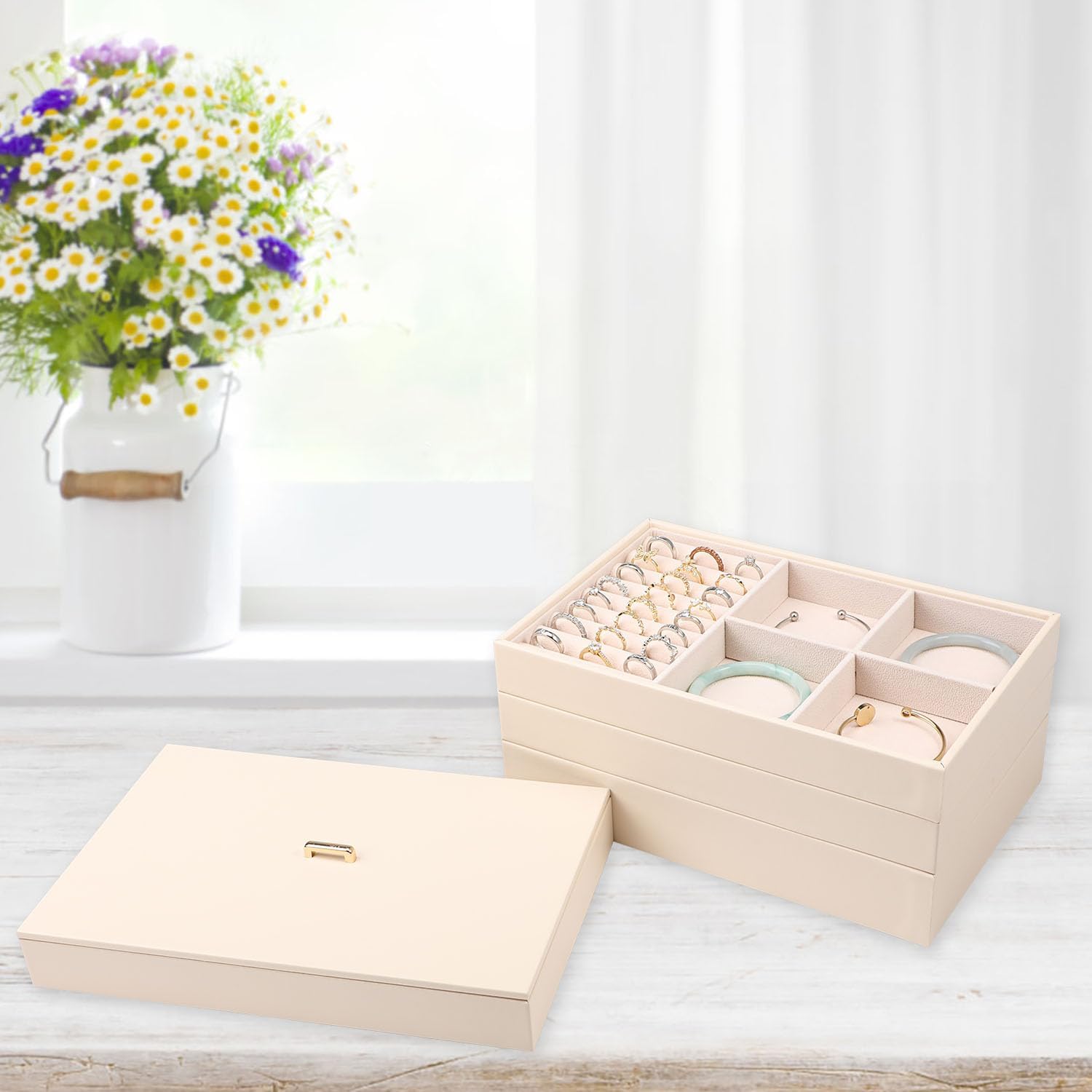 Stackable Jewelry Organizer Tray / Apricot