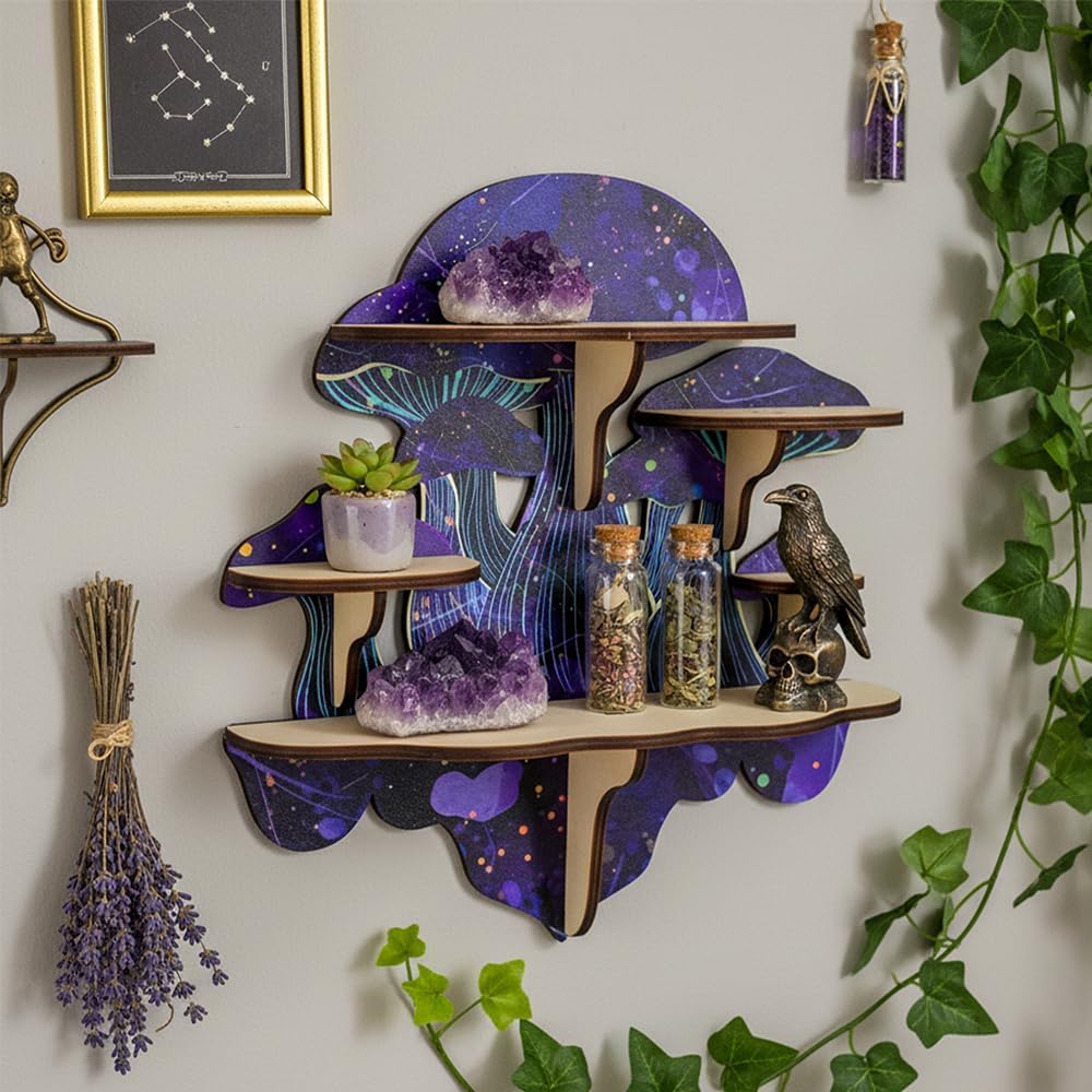 Gemstones & Essential Oils / Gothic Altar Shelf for Crystals