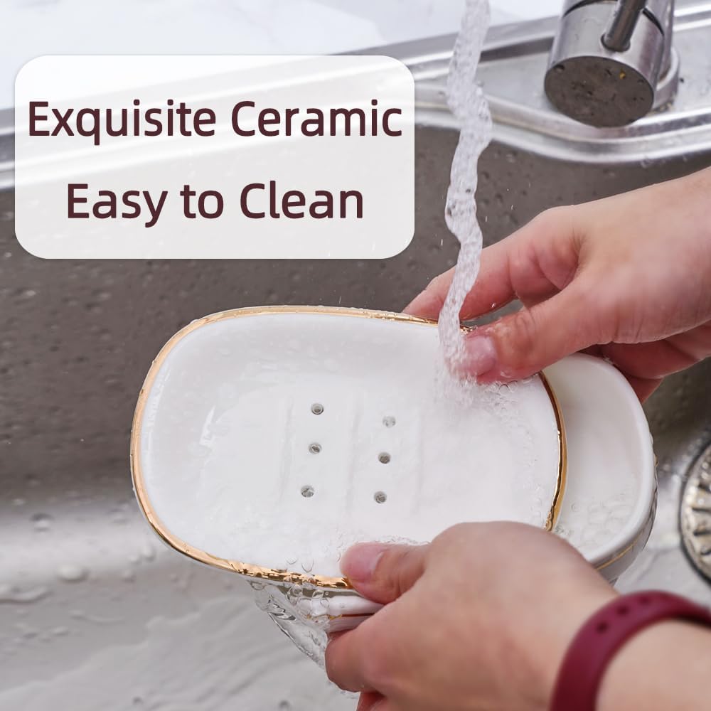 Double-Layer Bar Soap Tray / Style B / White