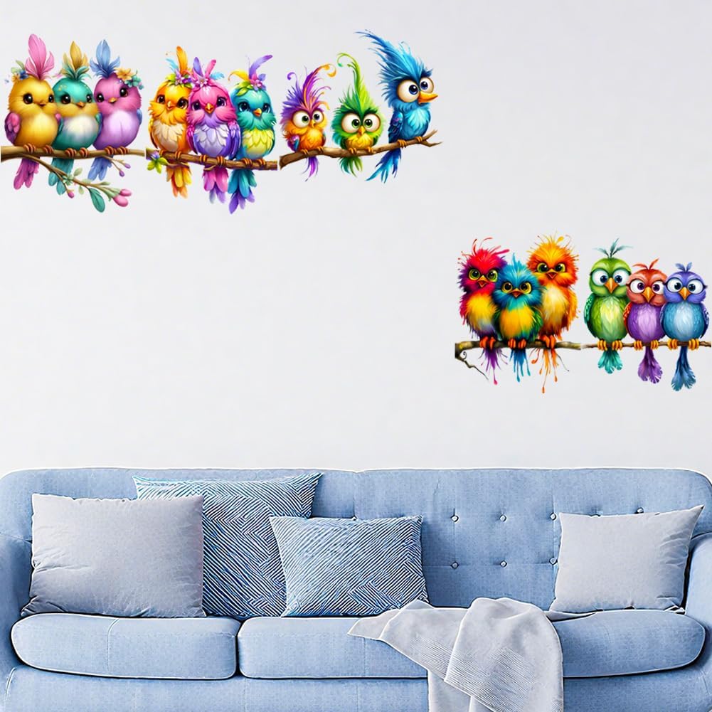 Wall Decals Sticker / Colorful Bird / 11.8 x 23.6 / Set of 2