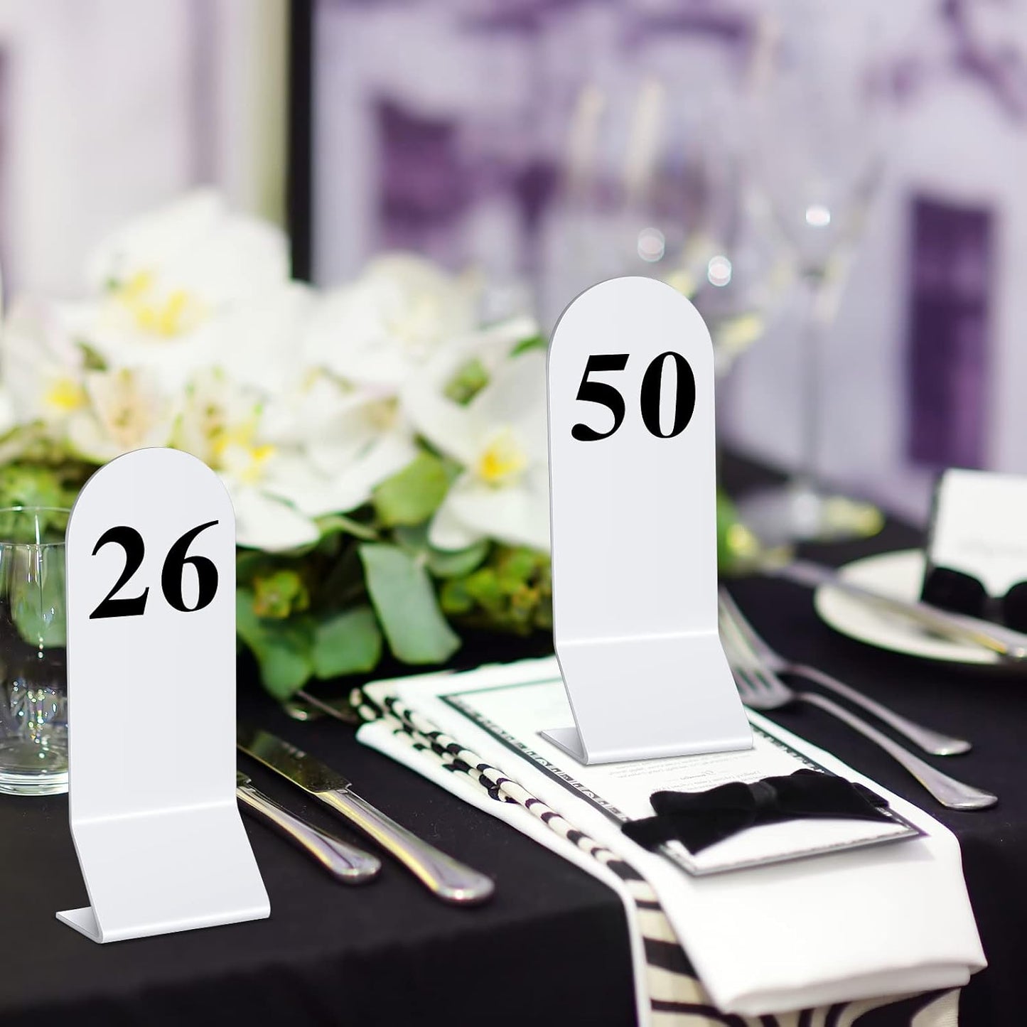 50 Pcs Table Numbers 1-50 Acrylic Double Sided Number Cards for Restaurant Acrylic Tent Table Holders Tent Cards