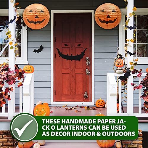 Mudra Crafts Pumpkin Paper Lanterns Jack-o’-Lantern Halloween Decorations