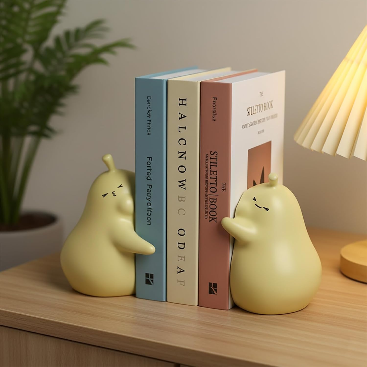 Creative Ceramic Book Holder Stopper / Matte Yellow