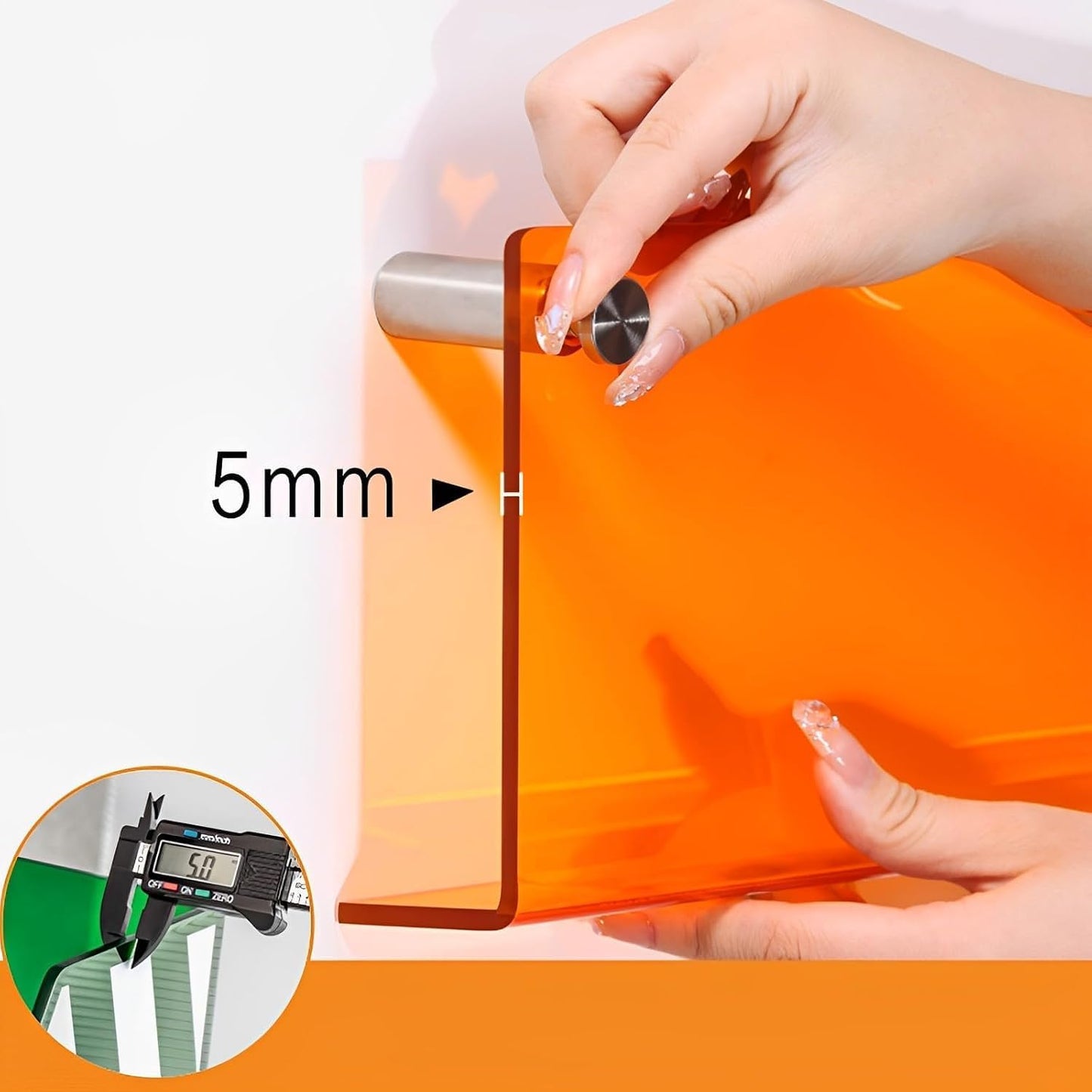ROYALITA 2-Pack Acrylic Magazine Holder Brochure Holder, Orange 24 Inch | Record Magazine Rack, Fashion Floating
