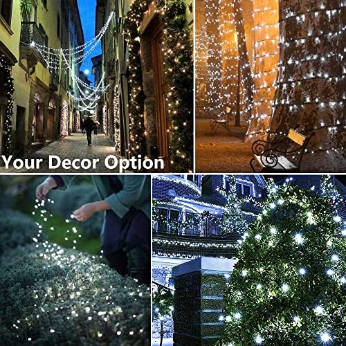 Joomer Solar Christmas Lights Outdoor,4 Pack Total 156FT 400LED, White